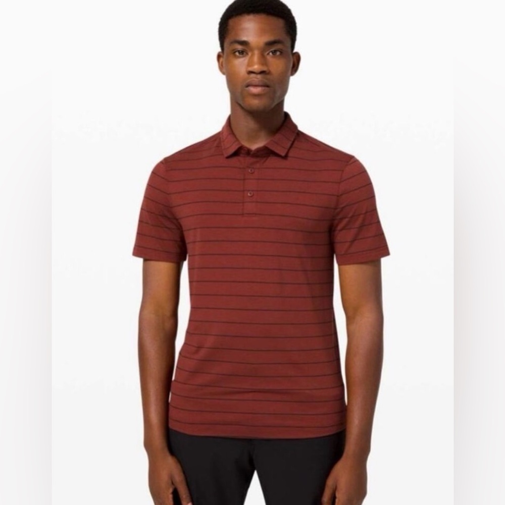 Men’s Lululemon Polo – Nevis Stripe Savannah - Size Small